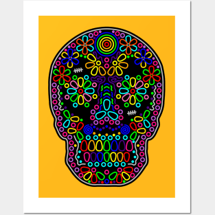 Colorful Skull de Los Muertos Posters and Art